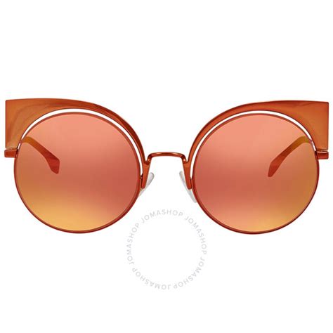 Fendi Eyeshine Yellow Orange Mirror Cat Eye Ladies 